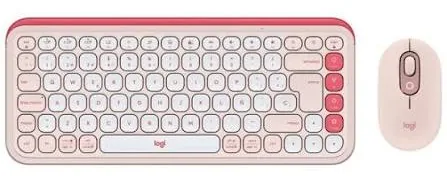 Combo teclado y mouse Logitech POP rosa