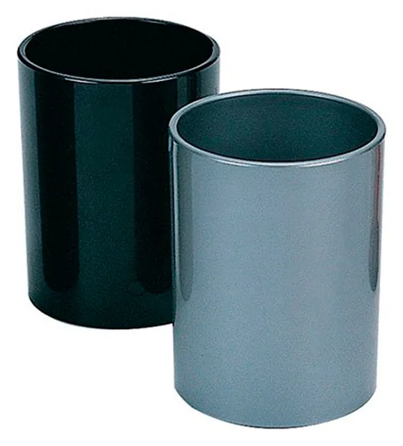 Portalápices plástico 80 mm de diámetro negro y gris