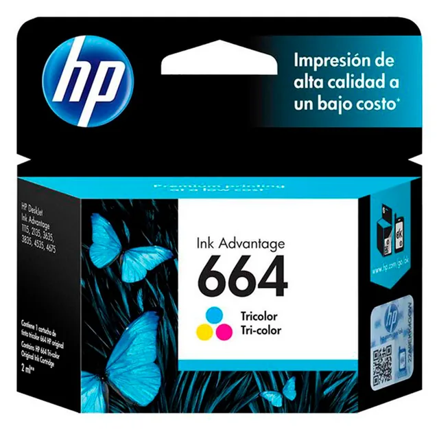 Cartucho HP 664 tricolor (F6V28AL)